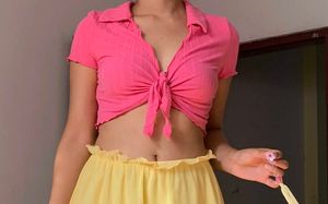 Ribbed Pink Tie-Front Cardigan