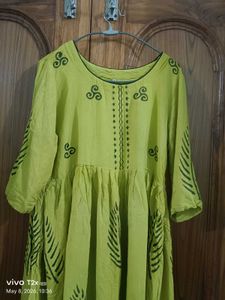 Yellow Printed Kurta