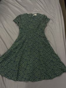 Green short Flare Dress