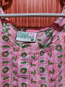 Pink Floral Print sharara Kurtaset