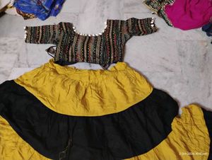 Vibrant Yellow &amp; Black Striped Skirt