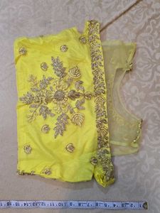 Stunning Yellow &amp; Grey Embroidered Lehenga Choli