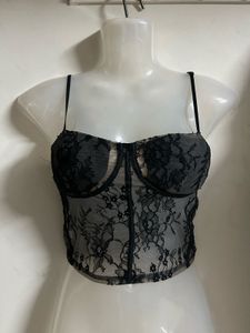 Black Lace Corset Top