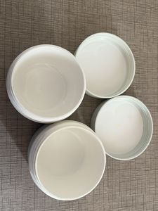 Set of White Round Storage Containers