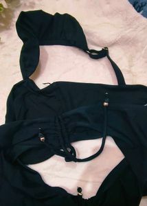 Chic Black Ruffle Bikini Set