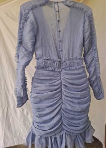 Elegant Ruched Lavender Dress