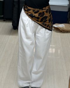 Baggy white denim jeans