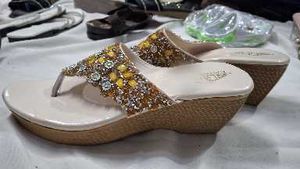 Embellished Beige Flip Flops