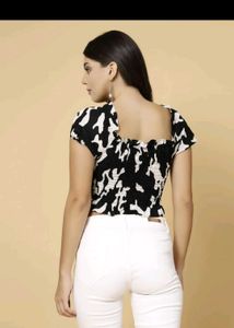Trendy Smocked Crop Top