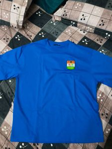 Blue T-Shirt with "ABC INDIA" Print