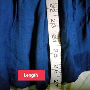 Navy Blue  White Embodeiry Design Tops(Long Shoulder)