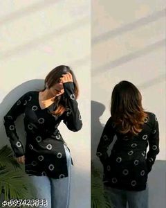 Stylish Black Kurti with Floral Print