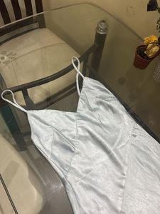 Satin Slip Dress with Slit