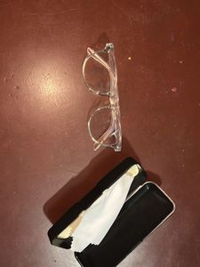 Clear Frame Glasses with Case