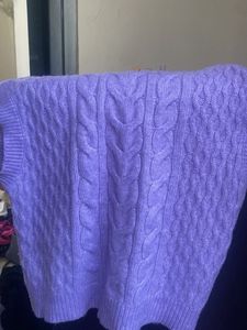 Cozy Lavender Cable Knit Sweater
