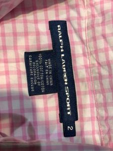 Ralph Lauren Women's Slim Fit Pink Plaid Shirt