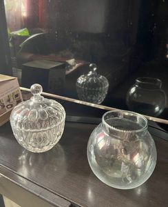 New Glass Jars Candy Pot And Collar Vase Combo