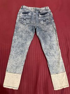 Roadster Acid Wash Denim Jeans with Contrast Cuffs