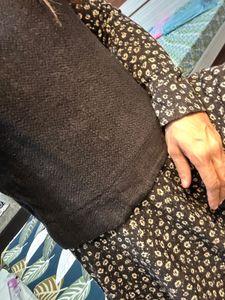 Black &amp; White Print knitted Dress
