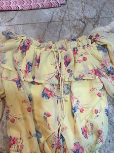 Floral Print Off-Shoulder Top &amp; Pants Set