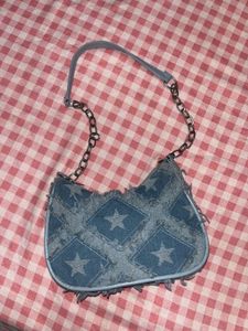 denim star shoulder bag