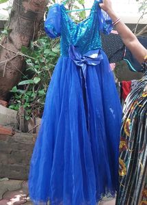 Royal Blue Tulle Gown