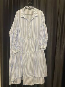 Blue & White Striped Tiered Dress