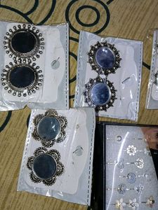 9 earings Assorted Mirror Work Earrings Set