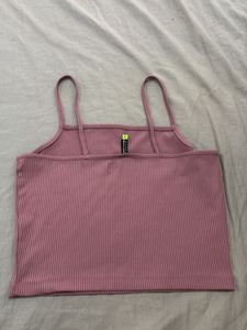 pink ribbed tank top
