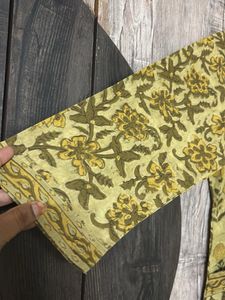 Green Floral Print Kurta+ k duppata