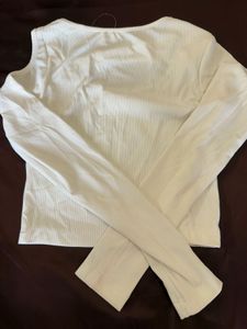 White Cold Shoulder Cut-Out Top