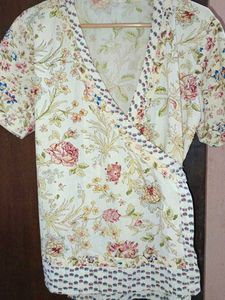 Embroidered  Printed Pure Cotton Top