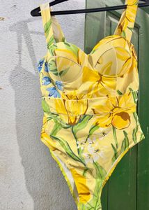 Vibrant Floral Print Swimsuit New Condition