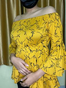 Yellow Off-the-Shoulder Blouse