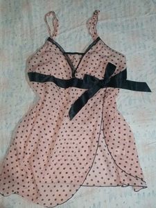 Pink Polka Dot Babydoll Lingerie