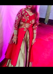 Red Embroidered lehenga 3 pc set