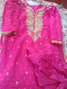 Vibrant Pink Embroidered Salwar Kurta
