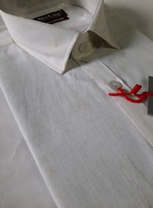 Men's White Formal Shirt Full Sleeves Office Wear