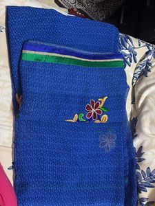Beautiful Blue Embroidered Saree