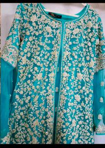 Beautiful Teal Embroidered Kurta Set