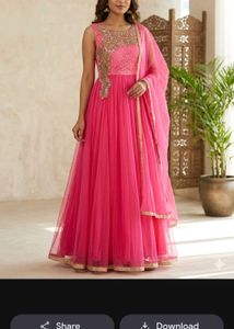 Elegant Pink Embroidered Ethnic Gown