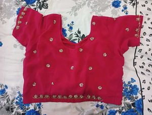 Stunning Pink Embroidered Saree with Blouse