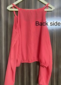 Chic Cold Shoulder Embellished Top