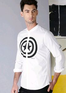 Kook N Keech Marvel Men White Printed Casual Shirt