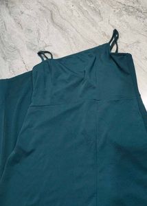 Elegant Teal Spaghetti Strap Dress
