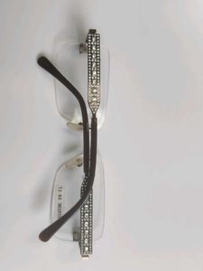 Rimless Eyeglasses with Crystal Accents