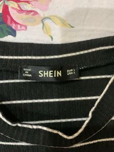 Shein Black and White Stripped tank