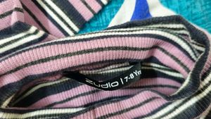 Striped Turtleneck Top