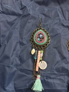 Blue Colour Western Dress Earrings Firozi colou