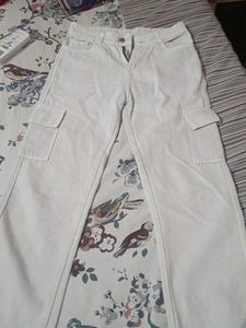 Cream Cargo Pants